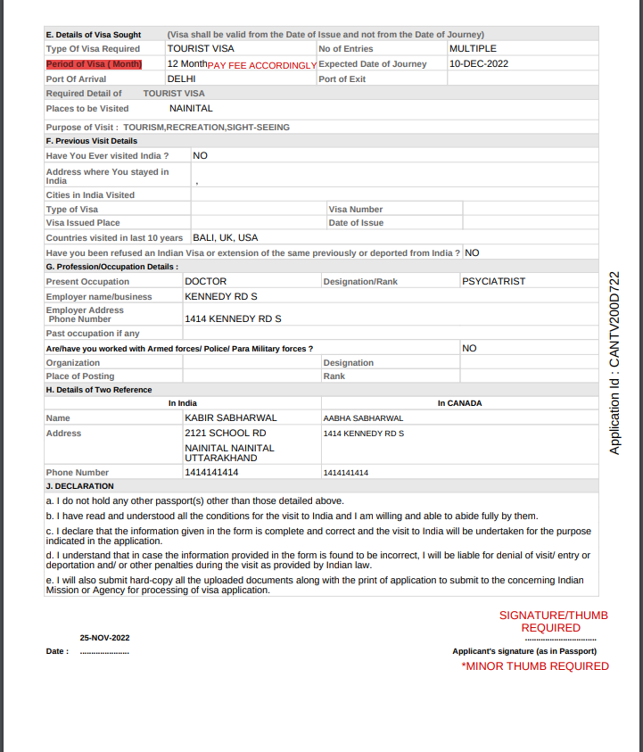 Indian visa application mistakes